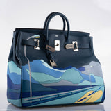 Hermes HAC Birkin 50 "Endless Road" Limited, Bleu de Prusse Togo Palladium Hardware - 2019, D