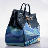 Hermes HAC Birkin 50 "Endless Road" Limited, Bleu de Prusse Togo Palladium Hardware - 2019, D
