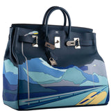 Hermes HAC Birkin 50 "Endless Road" Limited, Bleu de Prusse Togo Palladium Hardware - 2019, D
