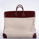 Hermes HAC Birkin 55 Toile & Rouge H Box with Gold Hardware - 1981, K Circle
