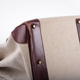 Hermes HAC Birkin 55 Toile & Rouge H Box with Gold Hardware - 1981, K Circle