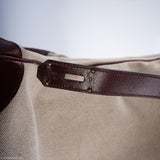 Hermes HAC Birkin 55 Toile & Rouge H Box with Gold Hardware - 1981, K Circle