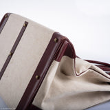 Hermes HAC Birkin 55 Toile & Rouge H Box with Gold Hardware - 1981, K Circle