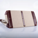 Hermes HAC Birkin 55 Toile & Rouge H Box with Gold Hardware - 1981, K Circle