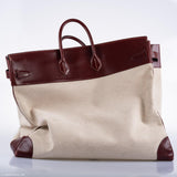 Hermes HAC Birkin 55 Toile & Rouge H Box with Gold Hardware - 1981, K Circle