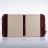 Hermes HAC Birkin 55 Toile & Rouge H Box with Gold Hardware - 1981, K Circle