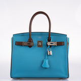 Hermes HSS Birkin 30 Blue Aztec & Havane Chevre with Palladium Hardware - 2011, O Square