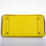 Hermes HSS Birkin 30 Lime & Anemone Chevre leather Gold Hardware - 2014, R Square