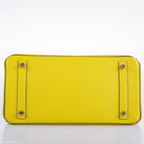 Hermes HSS Birkin 30 Lime & Etoupe Chevre with Gold Hardware - 2013, Q Square