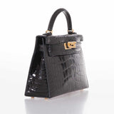Hermes Kelly 20 Mini II Sellier Black Alligator with Gold Hardware - 2021, Z