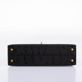 Hermes Kelly 20 Mini II Sellier Black Ostrich Gold Hardware - 2021, Z