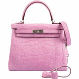 Hermes Kelly 25 Retourne 5P Bubblegum Pink Matte Alligator Palladium Hardware - 2020, Y