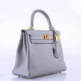 Hermes Kelly 25 Retourne Blue Glacier Togo Gold Hardware - 2016, X