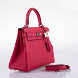 Hermes Kelly 25 Retourne Framboise Togo Palladium Hardware - 2021, Z