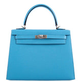 Hermes Kelly 25 Sellier Bleu du Nord Epsom leather Palladium Hardware - 2019, D