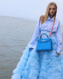 Hermes Kelly 28 Retourne Blue Hydra Evercolor leather Palladium Hardware - 2016, X