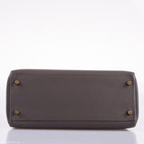 Hermes Kelly 28 Retourne Etain Togo Leather Gold Hardware