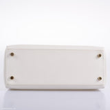 Hermes Kelly 28 Retourne White Epsom with Gold Hardware - 2010, N Square