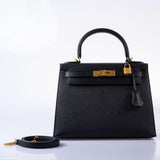 Hermes Kelly 28 Sellier Black Epsom with Gold Hardware - 2021, Z