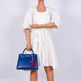 Hermes Kelly 28 Sellier Blue Electric Tadelakt leather Palladium Hardware - 2020, Y