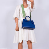 Hermes Kelly 28 Sellier Blue Electric Tadelakt leather Palladium Hardware - 2020, Y