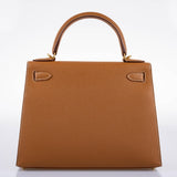 Hermes Kelly 28 Sellier Gold Epsom with Gold Hardware - 2020, Y