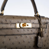 Hermes Kelly 28 Sellier Mousse Ostrich Gold Hardware - Circle W