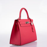 Hermes Kelly 28 Sellier Rose Extreme Epsom leather Palladium Hardware - 2019, D