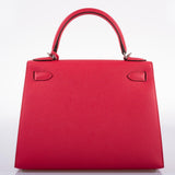 Hermes Kelly 28 Sellier Rose Extreme Epsom leather Palladium Hardware - 2019, D