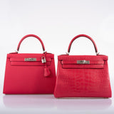 Hermes Kelly 28 Sellier Rose Extreme Epsom leather Palladium Hardware - 2019, D