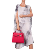 Hermes Kelly 28 Sellier Rose Extreme Epsom leather Palladium Hardware - 2019, D