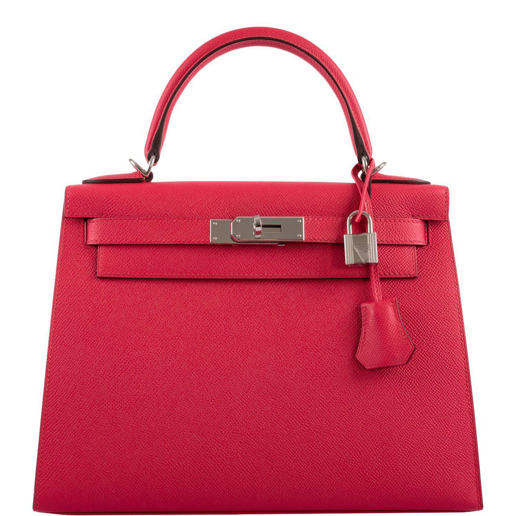 Hermes Kelly 28 Sellier Rose Extreme Epsom leather Palladium Hardware - 2019, D