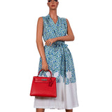 Hermes Kelly 28 Sellier Rouge Vif Ostrich with Palladium Hardware - 2017, A