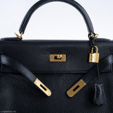 Hermes Kelly 32 Black Togo Gold Hardware - 2015, T