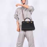 Hermes Kelly 32 Black Togo Gold Hardware - 2015, T