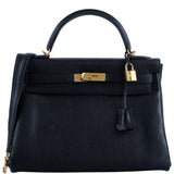 Hermes Kelly 32 Black Togo Gold Hardware - 2015, T