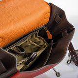 Hermes Kelly 32 Retourne Orange H, Rouge Vif & Ebene Togo with Ruthenium Hardware - 2006, J Square