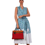 Hermes Kelly 32 Retourne Orange H, Rouge Vif & Ebene Togo with Ruthenium Hardware - 2006, J Square