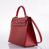 Hermes Kelly 32 Rouge Casaque Epsom leather Palladium Hardware - 2014, R