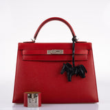 Hermes Kelly 32 Rouge Casaque Epsom leather Palladium Hardware - 2014, R