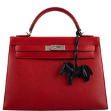 Hermes Kelly 32 Rouge Casaque Epsom leather Palladium Hardware - 2014, R