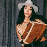 Hermes Kelly 35 Retourne Teddy Shearling & Ebene Barenia Palladium Hardware