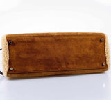 Hermes Kelly 35 Retourne Teddy Shearling & Ebene Barenia Palladium Hardware