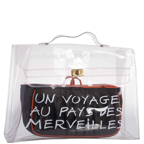 Hermes Kelly 40 Transparent Vinyl Beach Bag Souvenir De L’Exposition