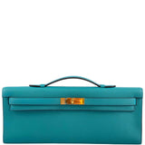 Hermes Kelly Cut Blue Paon Swift leather Gold Hardware - 2018, C