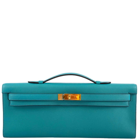 Hermes Kelly Cut Blue Paon Swift leather Gold Hardware - 2018, C