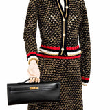 Hermes Kelly Cut Clutch Black Swift leather Gold Hardware