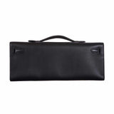 Hermes Kelly Cut Clutch Black Swift leather Gold Hardware