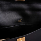 Hermes Kelly Cut Clutch Black Swift leather Gold Hardware