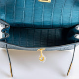Hermes Kelly Danse Blue Colvert Matte Alligator with Gold Hardware - 2019, D